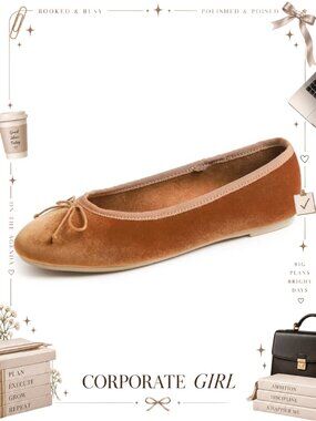 Women's Ultra Soft Memory Foam Faux Suede Ballet Flats Slip On